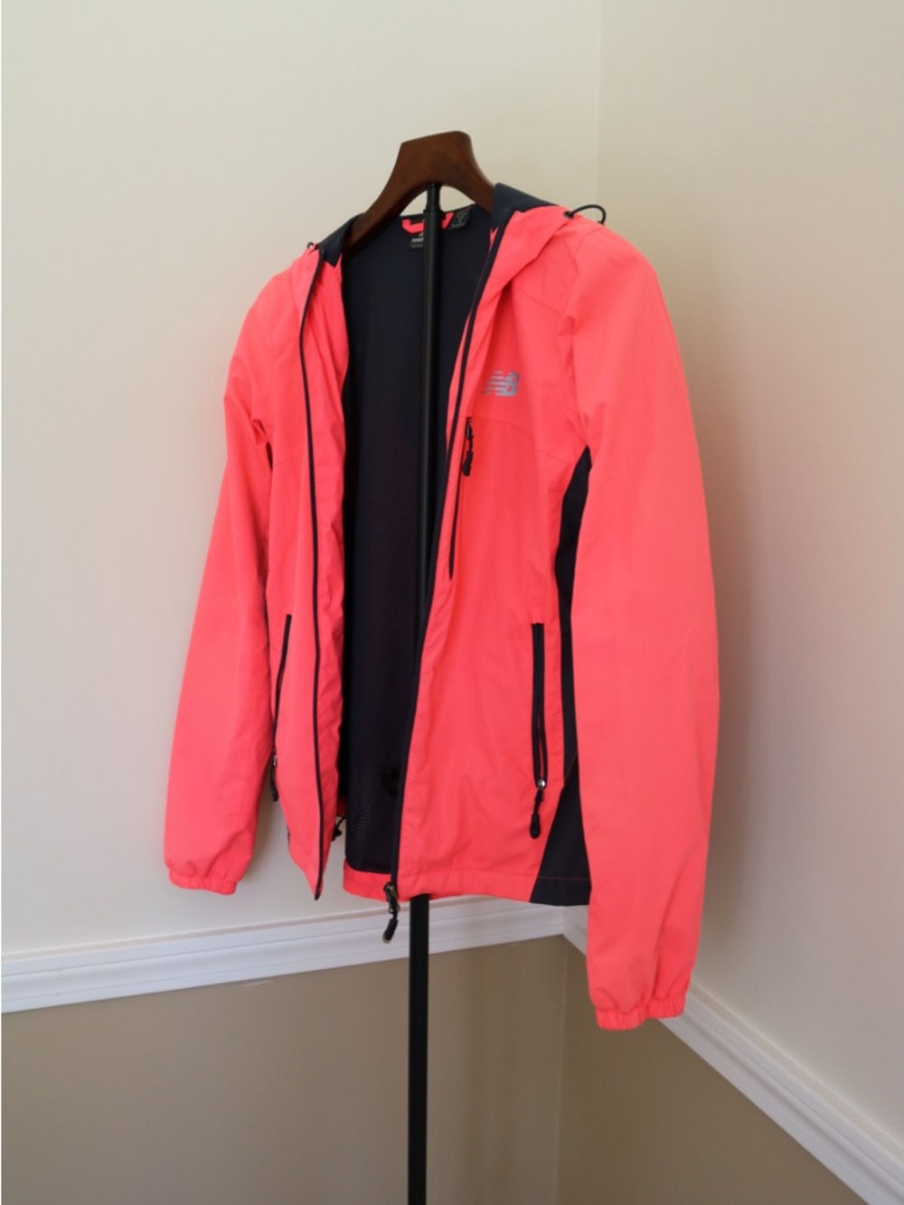 New Balance Navy Jacket with Neon Pink Trim